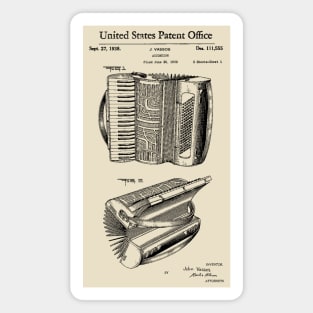 Accordion Patent Drawing 1938 Magnet